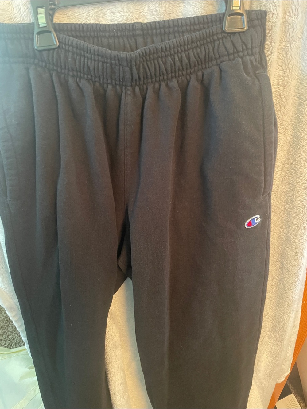 Champion mens Black Jogger Sweatpants with Logo